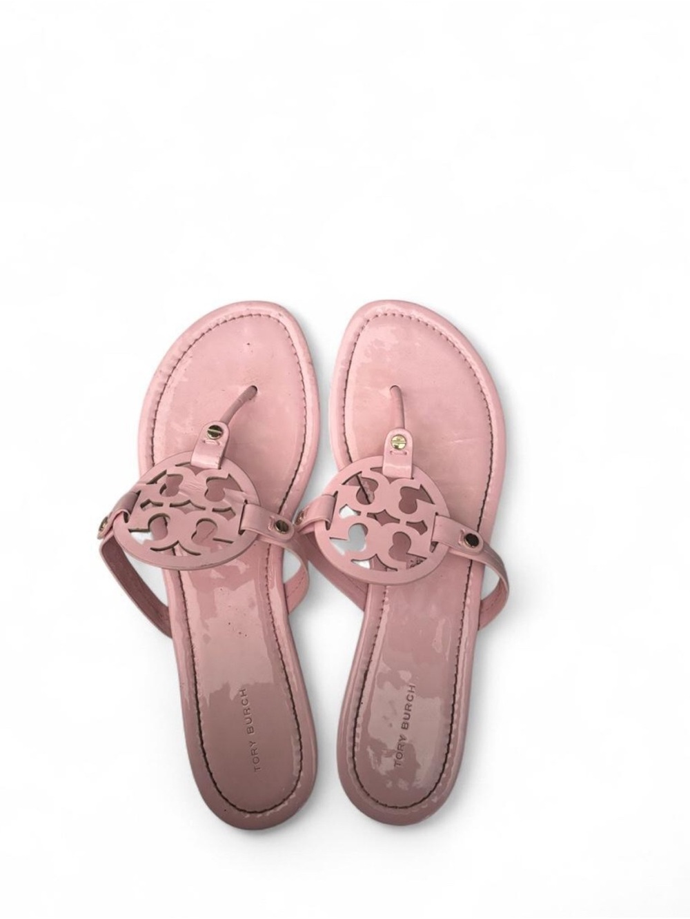 Tory Burch Blush Pink Miller Patent Thong Sandals